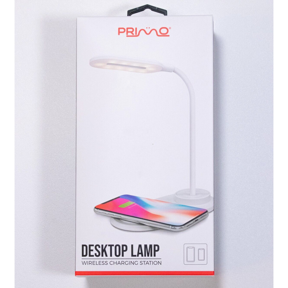 Primo Desktop Lamp 3-Light-Mode Compact Adjustible w/ Wireless Charging Base